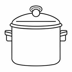 Aufkleber - Pressure Cooker Outline Vector – Line Art Drawing for Coloring Book Page on White Background
