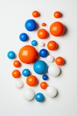 Aufkleber - Dynamic Color Theory Visualization Minimalist Spheres in Vibrant Orange and Blue - Creative Marketing Design Asset for Digital Branding and Innovative Visual Communication
