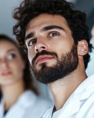 Fototapete - Emerging Healthcare Vision Millennial Professional Embodying Empathetic Precision in Modern Medical Innovation - Collaborative Wellness Technology Portrait