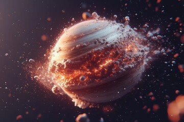 Aufkleber - Immersive Cosmic Disruption Next-Gen Scientific Visualization of Planetary Destruction with Cutting-Edge Digital Art for Educational Technology and Augmented Reality Experiences