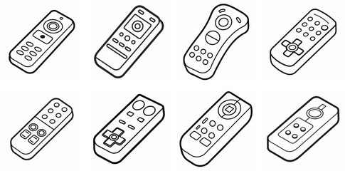 Poster - Remote Outline Vector – Line Art Drawing for Coloring Book Page on White Background