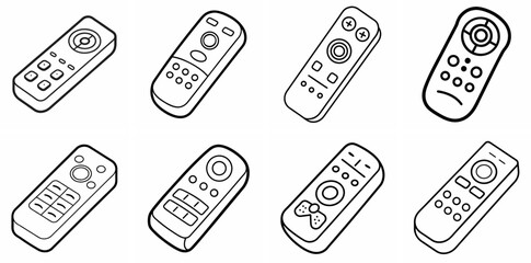Poster - Remote Outline Vector – Line Art Drawing for Coloring Book Page on White Background