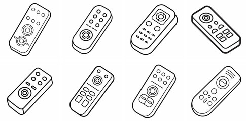 Poster - Remote Outline Vector – Line Art Drawing for Coloring Book Page on White Background