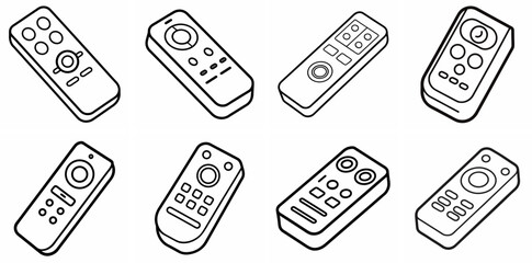 Poster - Remote Outline Vector – Line Art Drawing for Coloring Book Page on White Background