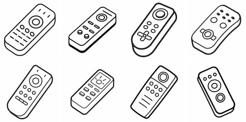 Poster - Remote Outline Vector – Line Art Drawing for Coloring Book Page on White Background
