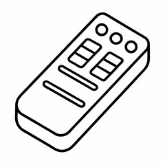 Poster - Remote Control Outline Vector – Line Art Drawing for Coloring Book Page on White Background