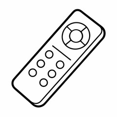Poster - Remote Control Outline Vector – Line Art Drawing for Coloring Book Page on White Background