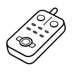 Poster - Remote Control Outline Vector – Line Art Drawing for Coloring Book Page on White Background