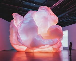 Aufkleber - Immersive Digital Art Experience Luminescent Organic Cloud Installation Transforming Cultural Spaces with Sensory Millennial and Gen Z Engagement
