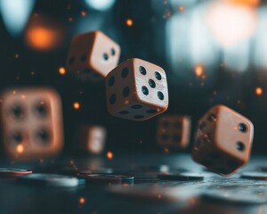 Poster - Quantum Risk Visualization Dynamic Probability Dice in Hyper-Realistic Motion, Blending AI-Driven Analytics with Strategic Decision Forecasting