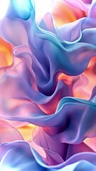 Poster - Futuristic animated backdrop featuring flowing fabric in vibrant colors for high-tech innovation