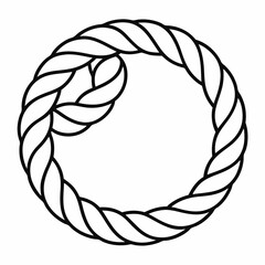 Aufkleber - Rope Outline Vector – Line Art Drawing for Coloring Book Page on White Background