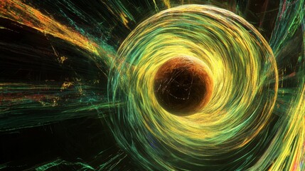 Poster - Dynamic cosmic swirl of energy abstract universe digital art virtual environment wide angle sci-fi concept