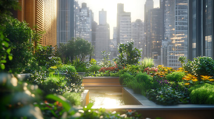 Poster - Urban gardening concept meets sustainable city, greenery and community intersperse in harmony in the urban environment