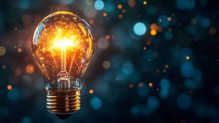 Poster - Illuminating creativity light bulb inspiration studio atmosphere sparkling glow close-up view innovative ideas