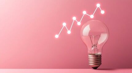 Poster - Innovation and growth light bulb symbolizing business success minimalist environment modern perspective