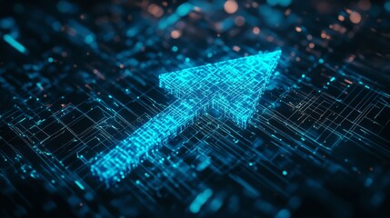 Poster - Digital arrow symbolizing progress in tech innovations abstract technology environment futuristic design virtual viewpoint