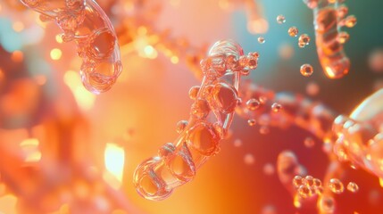 Poster - Dynamic molecular structures abstract environment digital artwork vivid colors scientific conceptualization