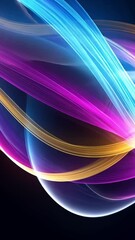 Fototapete - Futuristic animation backdrop with vibrant colors and flowing lines in a technological setting