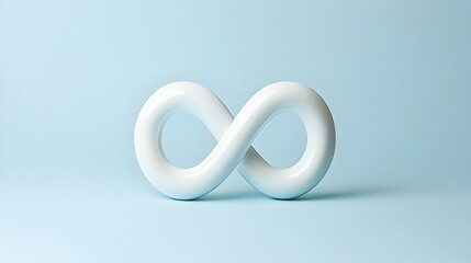Poster - White Infinity Symbol On Pastel Blue Background