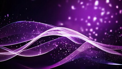 Poster - Digital purple particles wave and light abstract background with shining particles