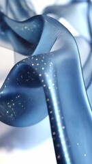 Fototapete - Flowing blue ribbon with glittery accents designed for a futuristic technology backdrop