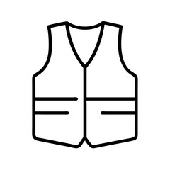 Poster - Buy safety vest icon vector illustration for construction work and outdoor activities gear apparel 