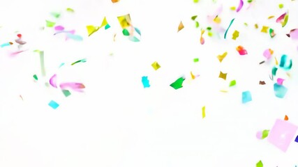 Wall Mural - confetti cascade: a vibrant explosion of multicolored confetti pieces floats in the air, creating a 