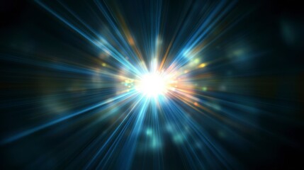Poster - Bright light burst, star, energy, glowing, explosion, rays, shine, sparkle, flash, beams, abstract background.