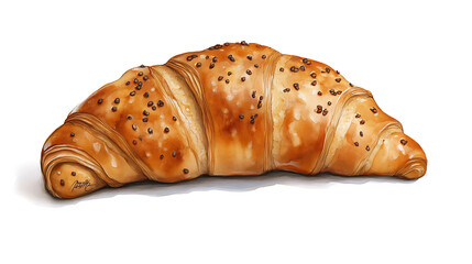 Poster - Croissant isolated on white background, clipping path included