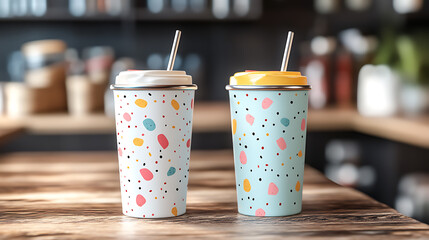 Poster - Cute ice cream pattern, summer colors cute and playful style