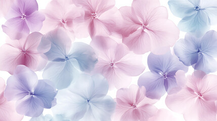 Poster - Cute pastel spring floral pattern on a white background a flat design with pastel colors and a simple design