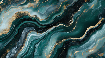 Aufkleber - Abstract green marble surface texture background