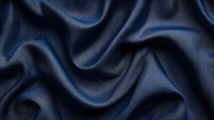 Aufkleber - Deep blue fabric texture closeup dark denim, linen, and cotton satin seamless background