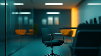 Fototapete - Dynamic blurred abstract office background with modern, spacious business room ambiance