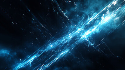 Leinwandbilder - Electric lightning background with blue streaks