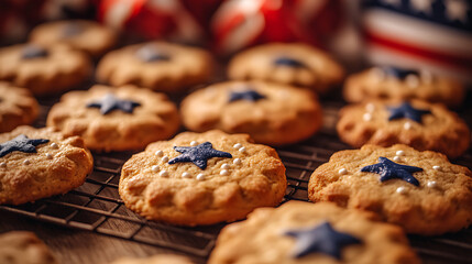 Poster - Freshly baked cookies for 4th july celebration party