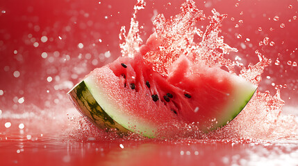 Poster - Fresh watermelon exploding with juice