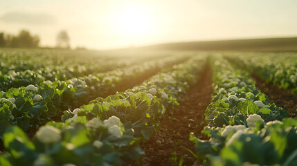 Aufkleber - Freshly harvested cauliflower in a field