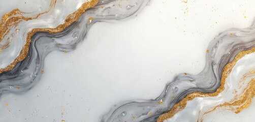 Aufkleber - Elegant white and gold marble background. Premium luxury texture with gold glitter. Abstract design for banner, invitation, wedding card, business card, modern poster design, wallpaper.