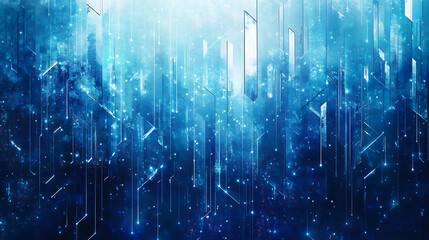 Poster - Abstract background with blue and pink shiny vertical lines