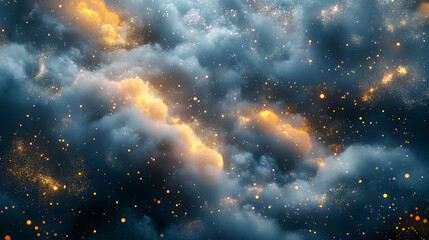 Poster - Abstract cloud linked to numerous data points, cloud computing as a critical technology, virtual storage space and data points, the interconnectedness of this modern tech architecture