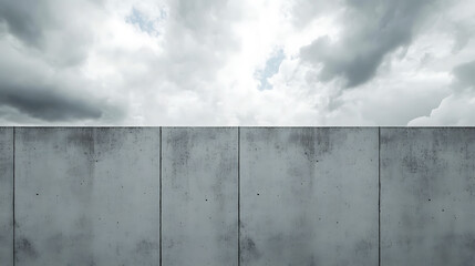 Fototapete - Abstract concrete wall with cloudy sky