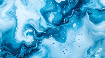 Poster - Abstract light blue watercolor hand-painted for background