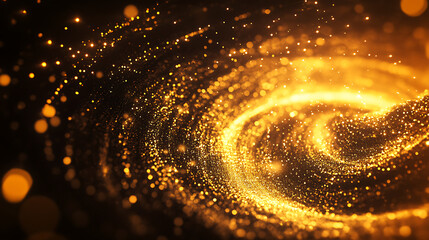 Poster - Abstract light particles flowing in radial shape, data transmission speed, speed of light concept background