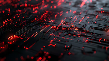 Poster - Abstract technology background with connection lines and dots, 3d illustration