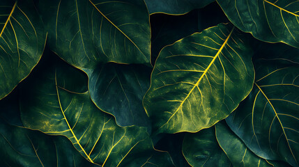 Poster - Abstract tropical leaf seamless background