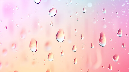 Aufkleber - Aesthetic, colorful, and beautiful minimalism rain drops on glass, creating a serene and calming effect, perfect as a wallpaper background for online meetings or video calls