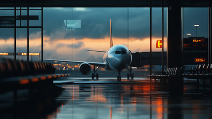 Poster - Airplane at the airport