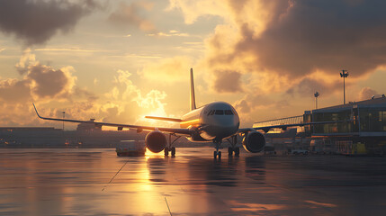 Poster - Airplane at the airport
